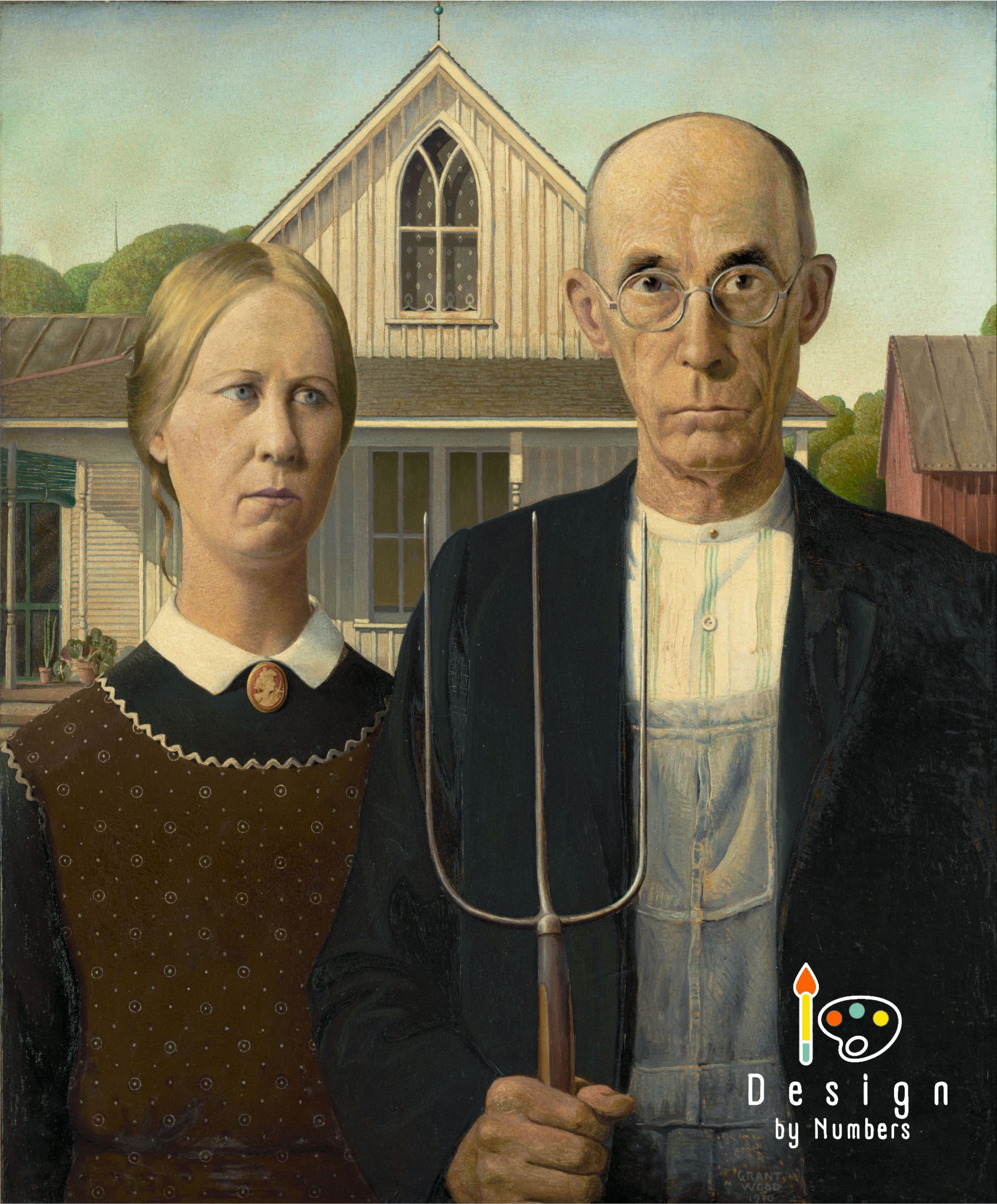 American Gothic - Grant Wood - Paint by Numbers