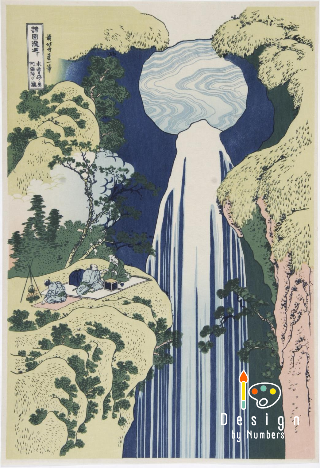 Amida Falls - Katsushika Hokusai - Paint by Numbers