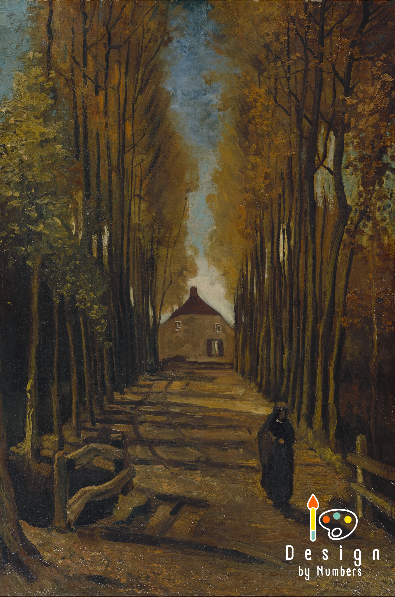 Avenue of the Poplars in Autumn - Vincent van Gogh - Paint by Numbers