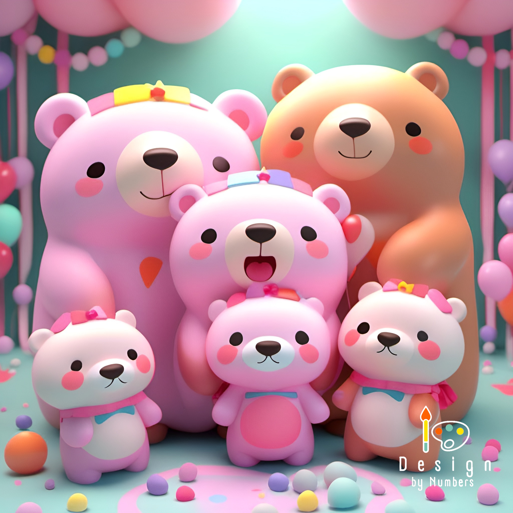 Bear Family- Paint by Numbers