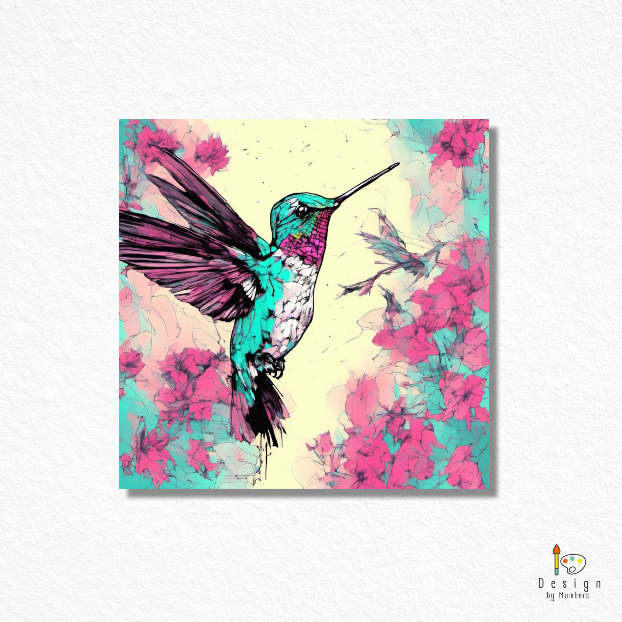 Hummingbird Watercolor- Paint By Numbers