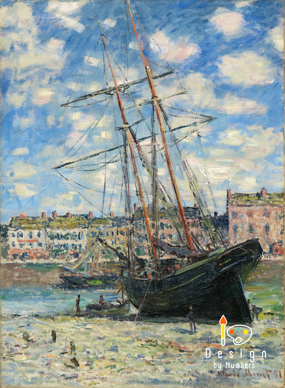 Boat at Low Tide at Fecamp - Claude Monet - Paint by Numbers