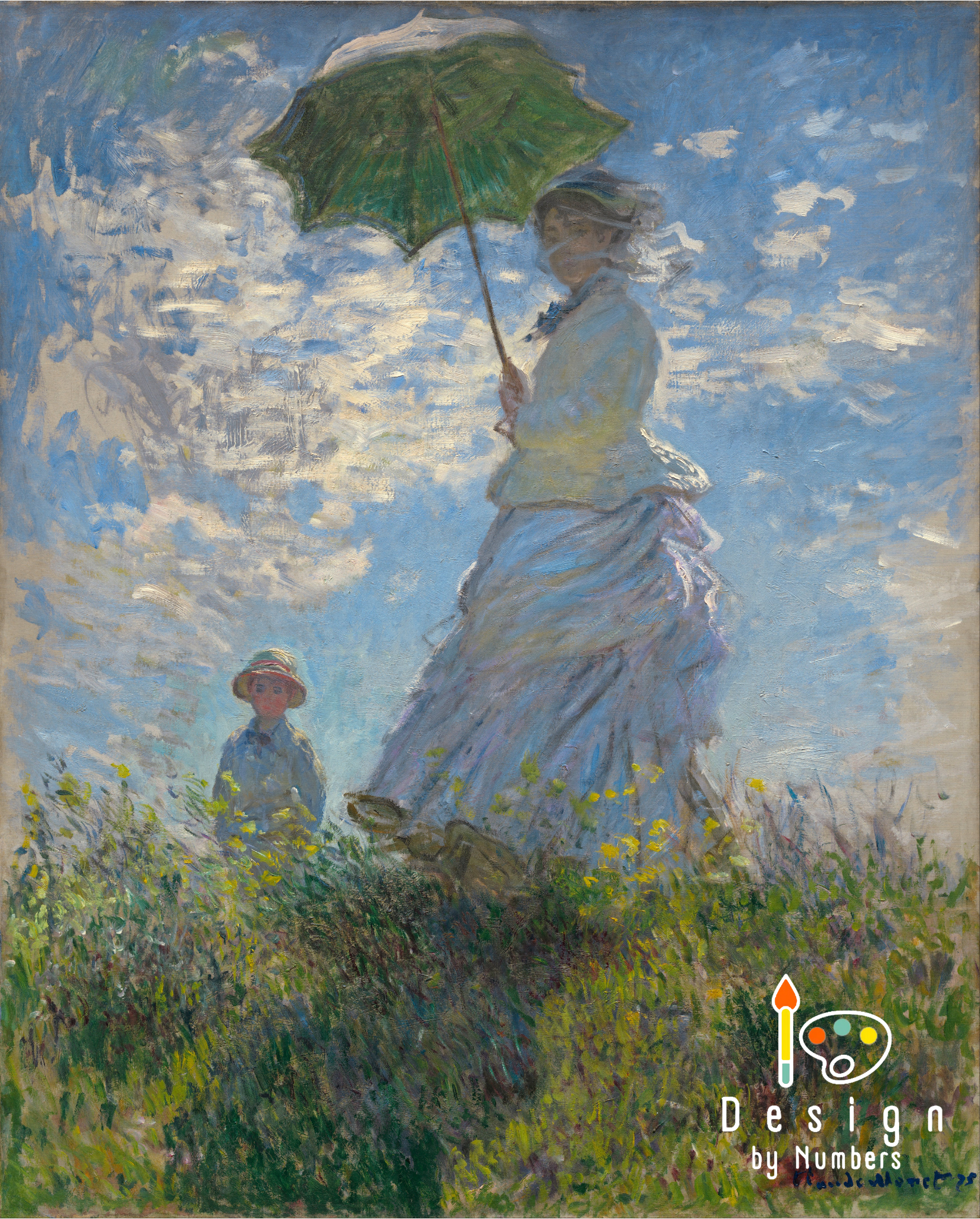 The Walk: Woman with a Parasol - Claude Monet - Paint by Numbers