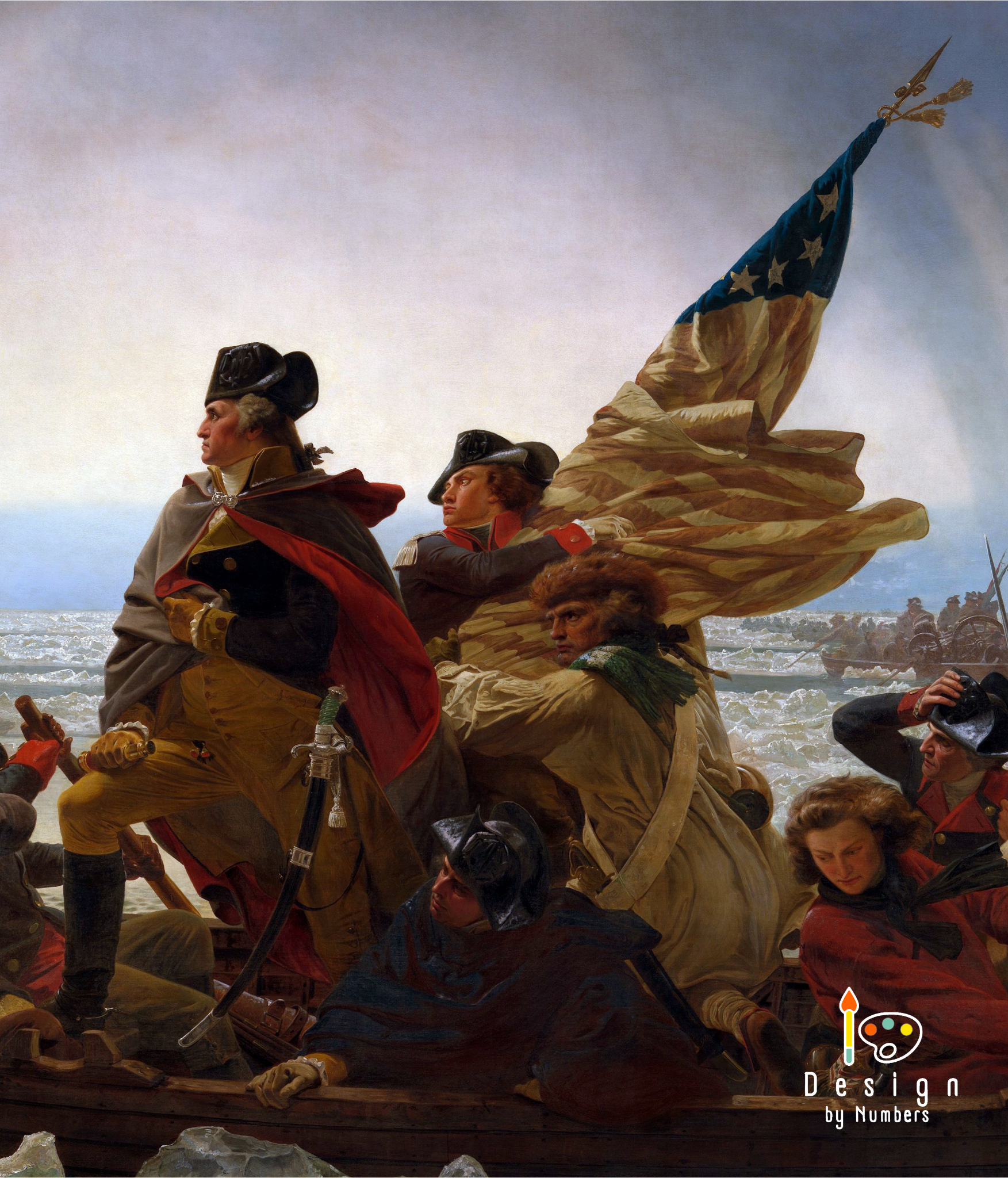 Washington Crossing the Delaware (Cropped)- Emanuel Leutze- Paint by Numbers