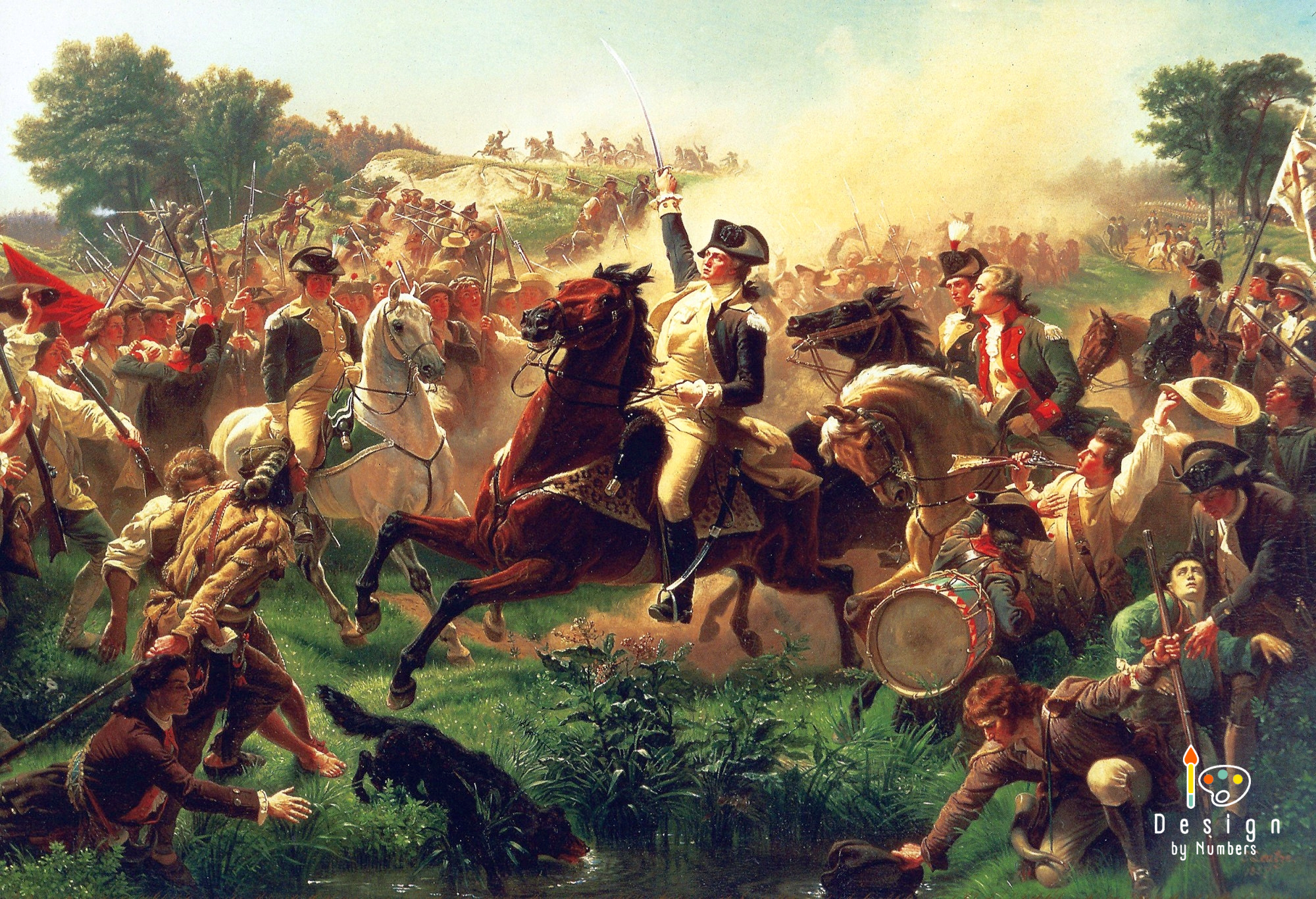 Washington Rallying the Troops- Emanuel Leutze- Paint by Numbers