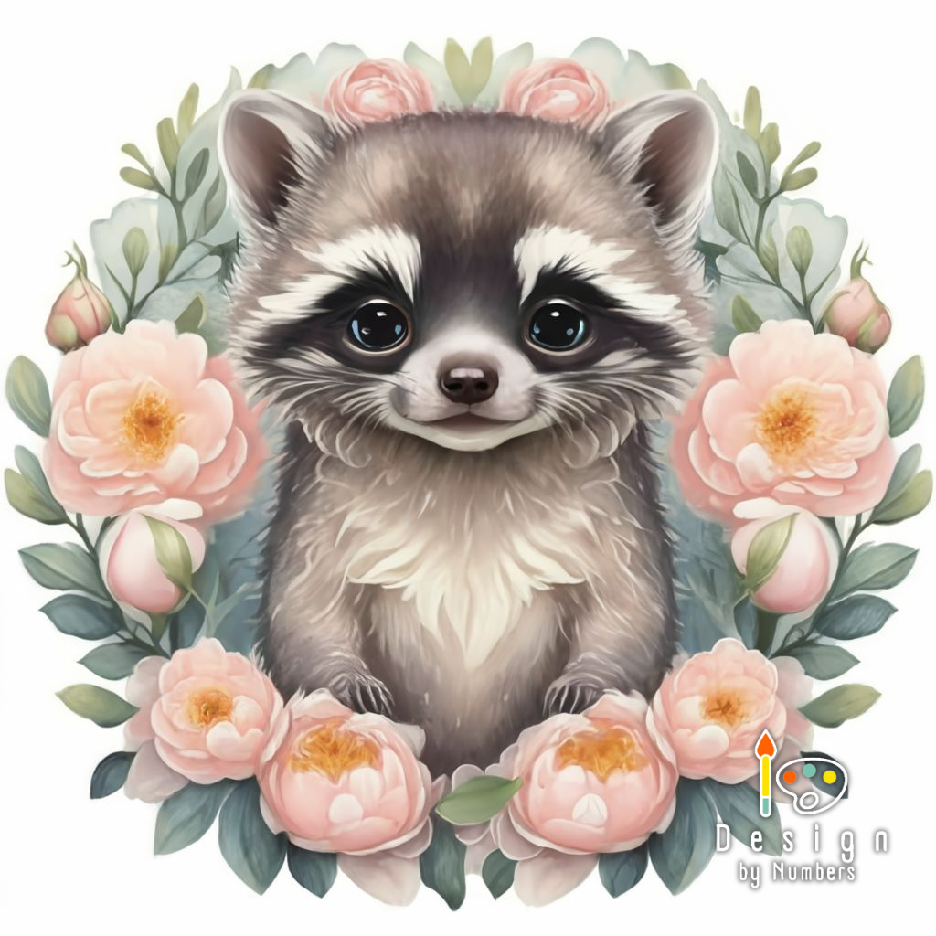 Friendly Baby Raccoon- Diamond Painting
