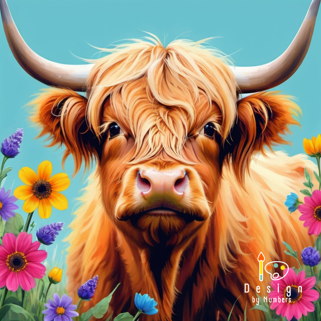 Highland in the Meadow- Paint By Numbers