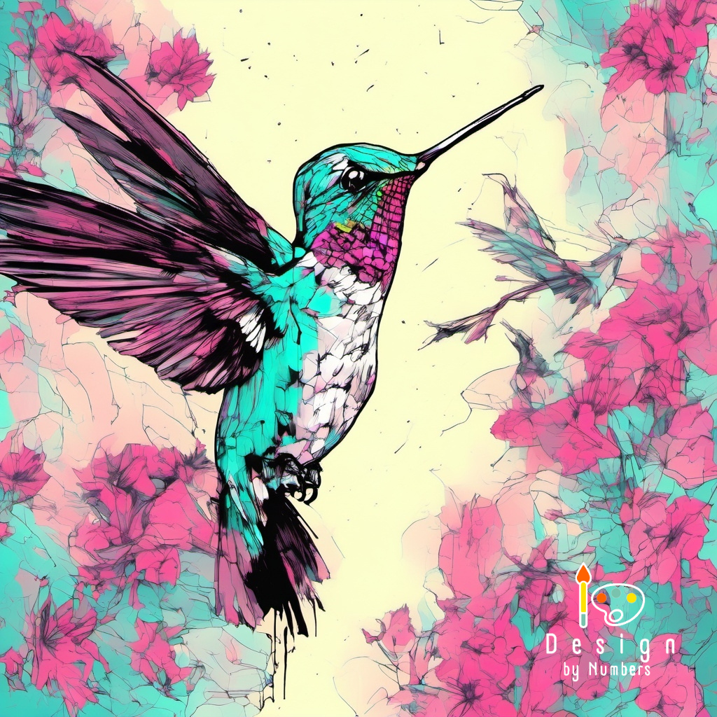 Hummingbird Watercolor- Paint By Numbers