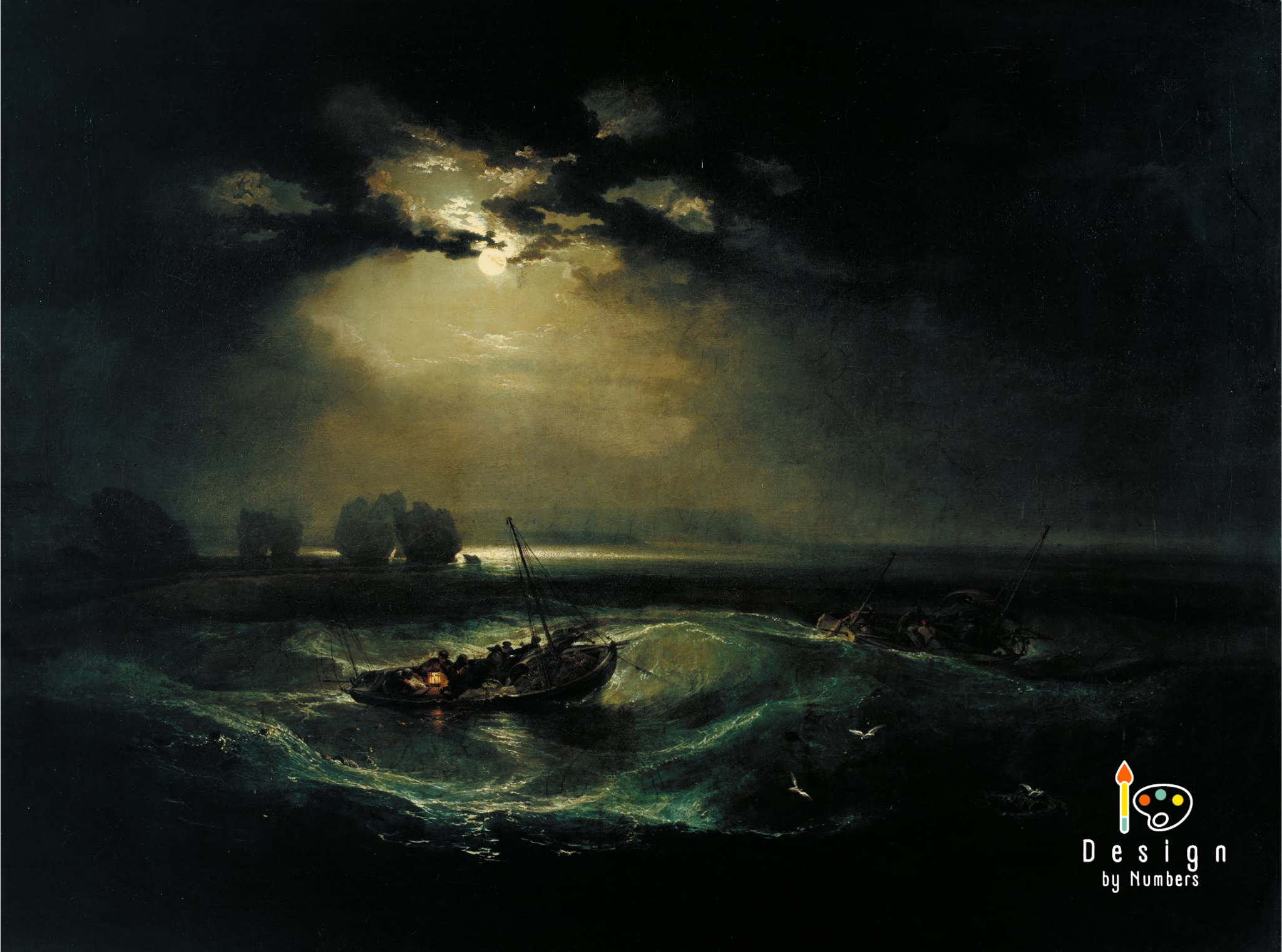 Fishermen at Sea- Joseph Mallord William (J.M.W) Turner- Paint by Numbers