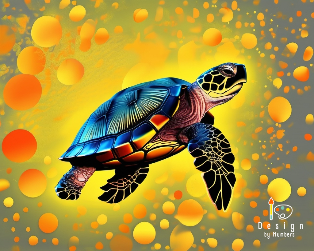 Sea Turtle in Cosmic Bubbles - Paint by Numbers