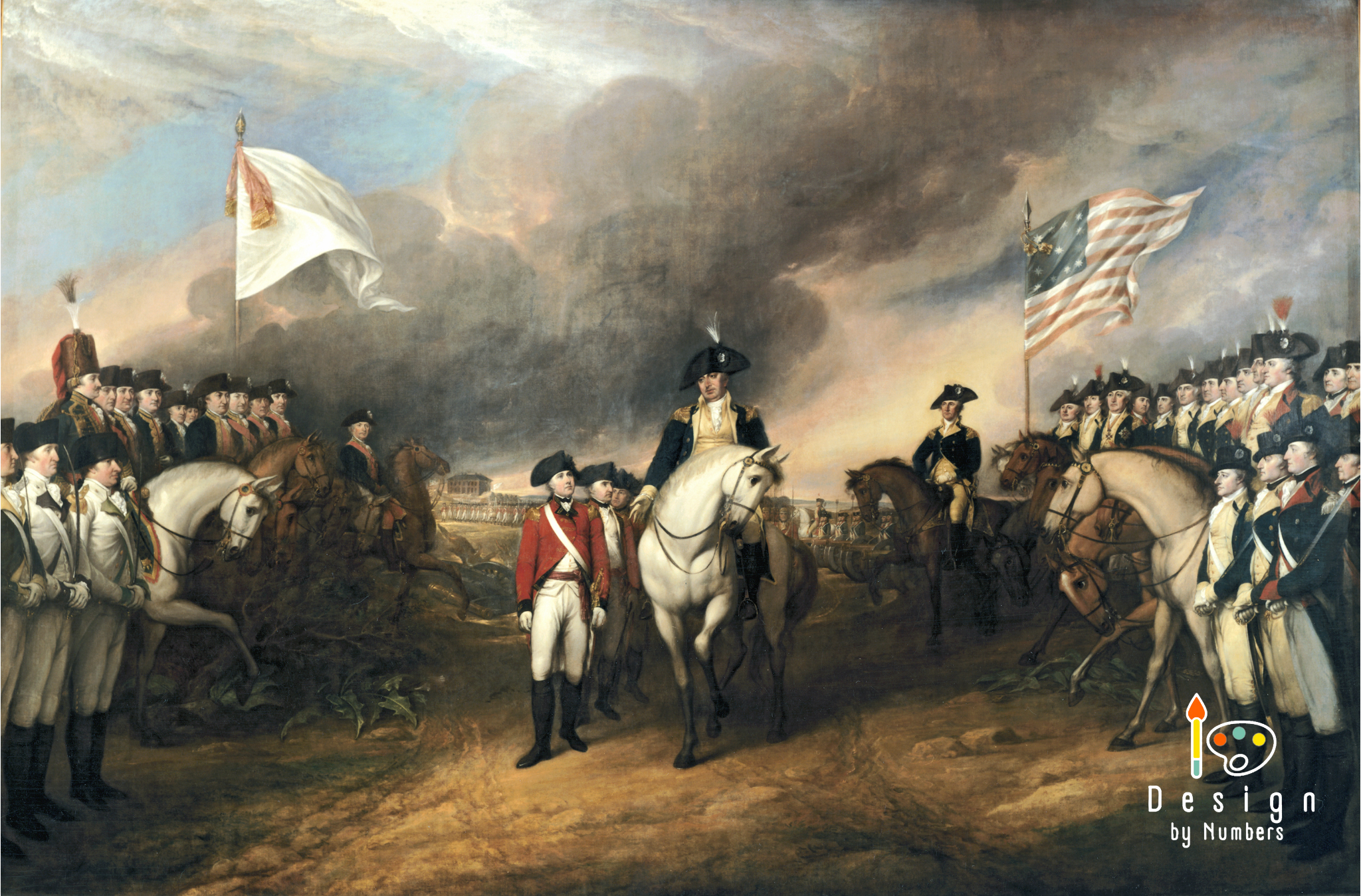 Surrender of Lord Cornwallis- John Trumbull- Paint by Numbers