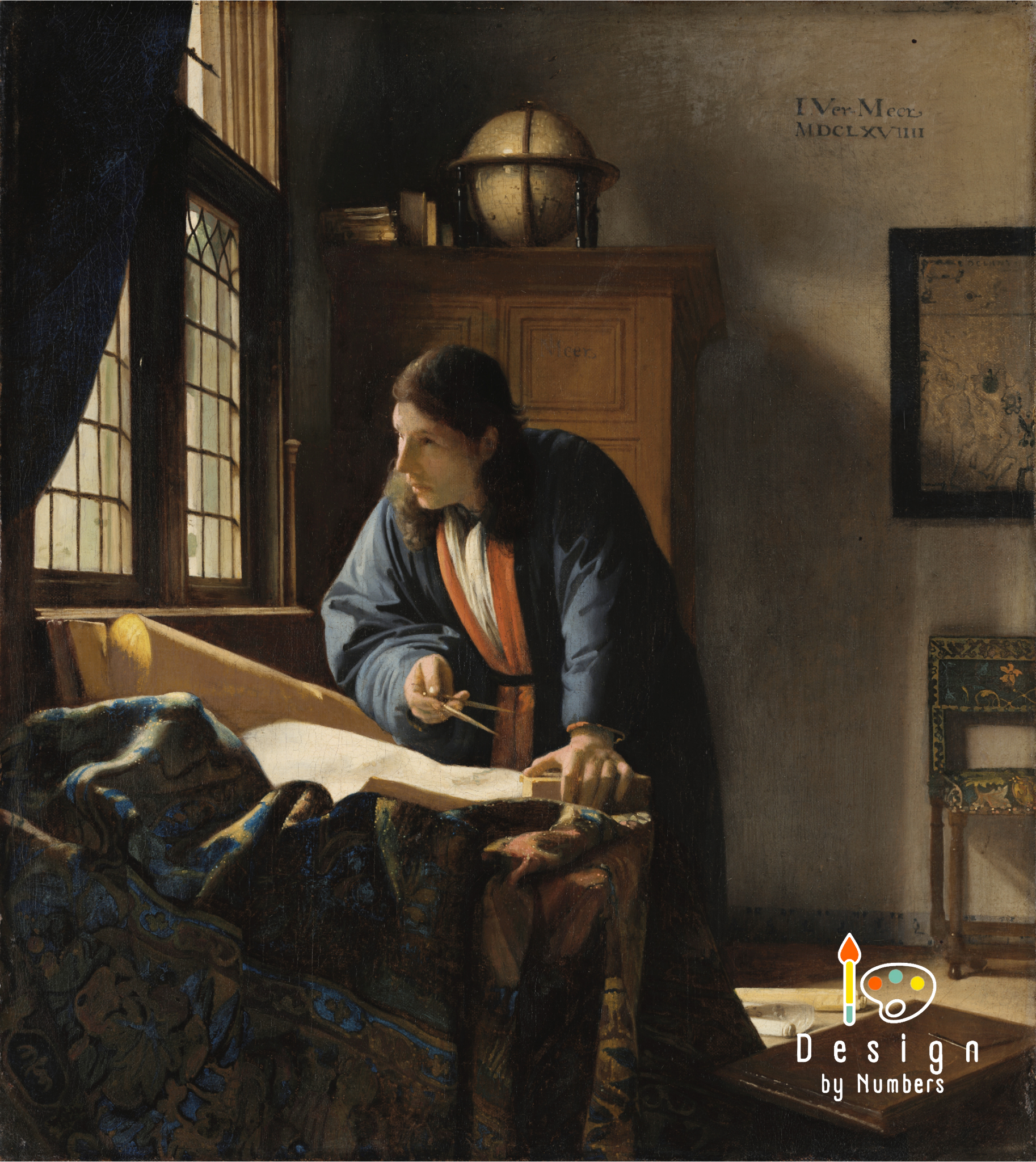 The Geographer - Johannes Vermeer - Paint by Numbers