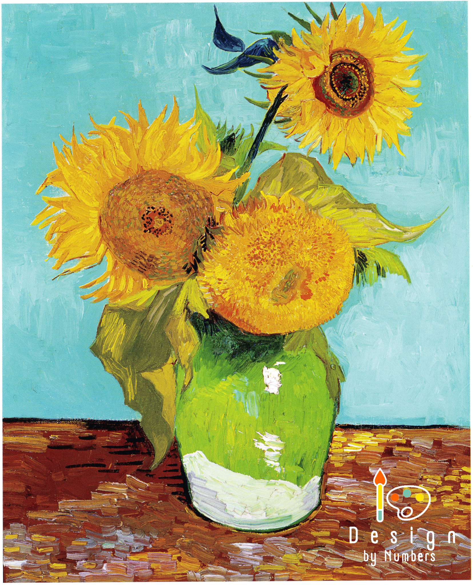 Three Sunflowers in a Vase - Vincent van Gogh - Paint by Numbers