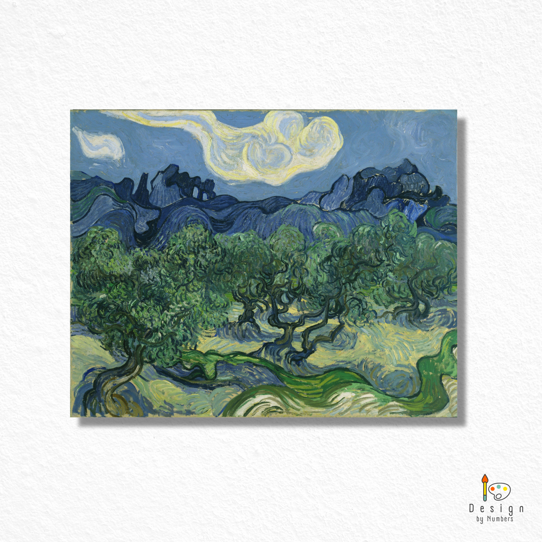 Olive Trees With The Alpilles In The Background- Vincent van Gogh- Paint by Numbers