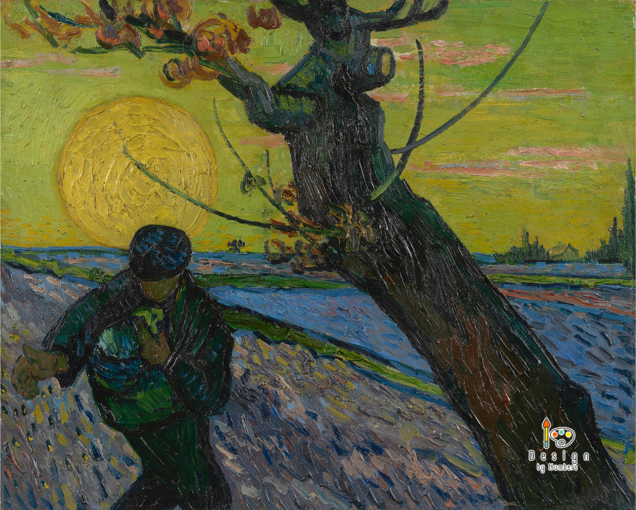 The Sower with the Setting Sun - Vincent van Gogh - Paint by Numbers