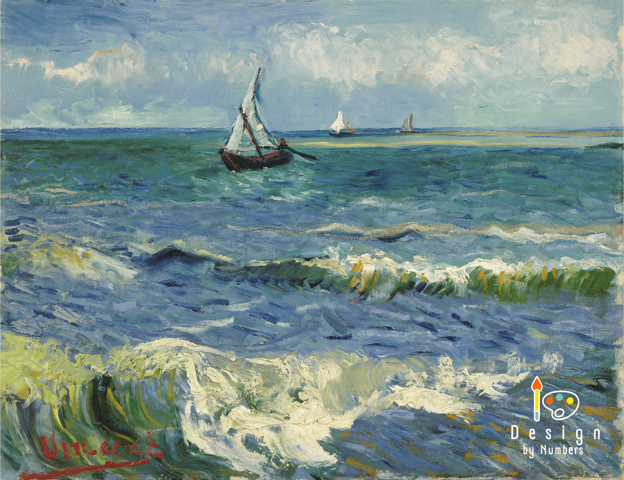 Seascape at Saintes - Vincent van Gogh - Paint by Numbers