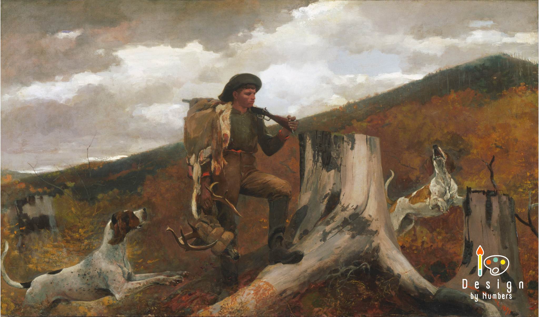 A Huntsman and Dogs- Winslow Homer- Paint by Numbers