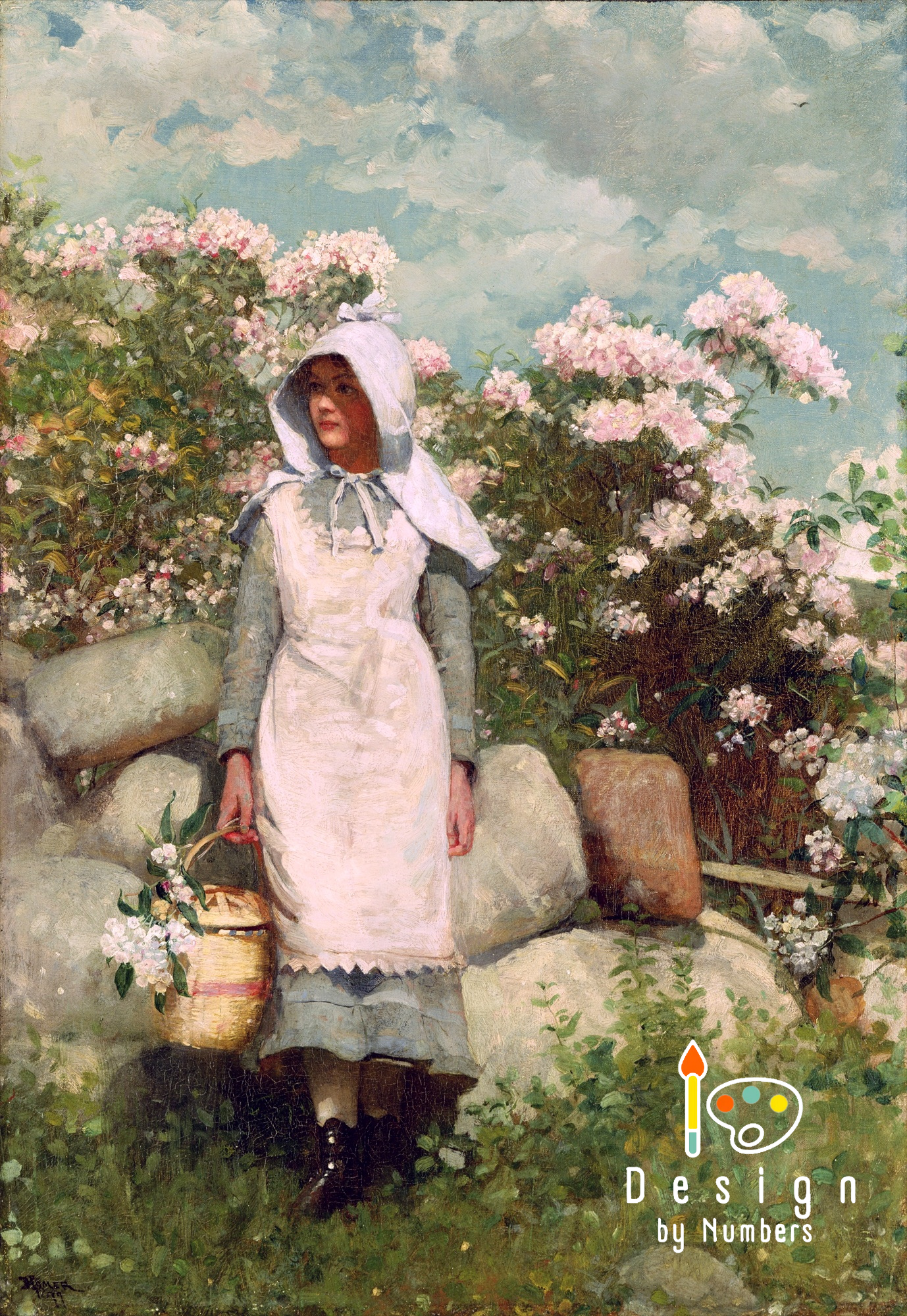 Girl and Laurel- Winslow Homer- Paint by Numbers