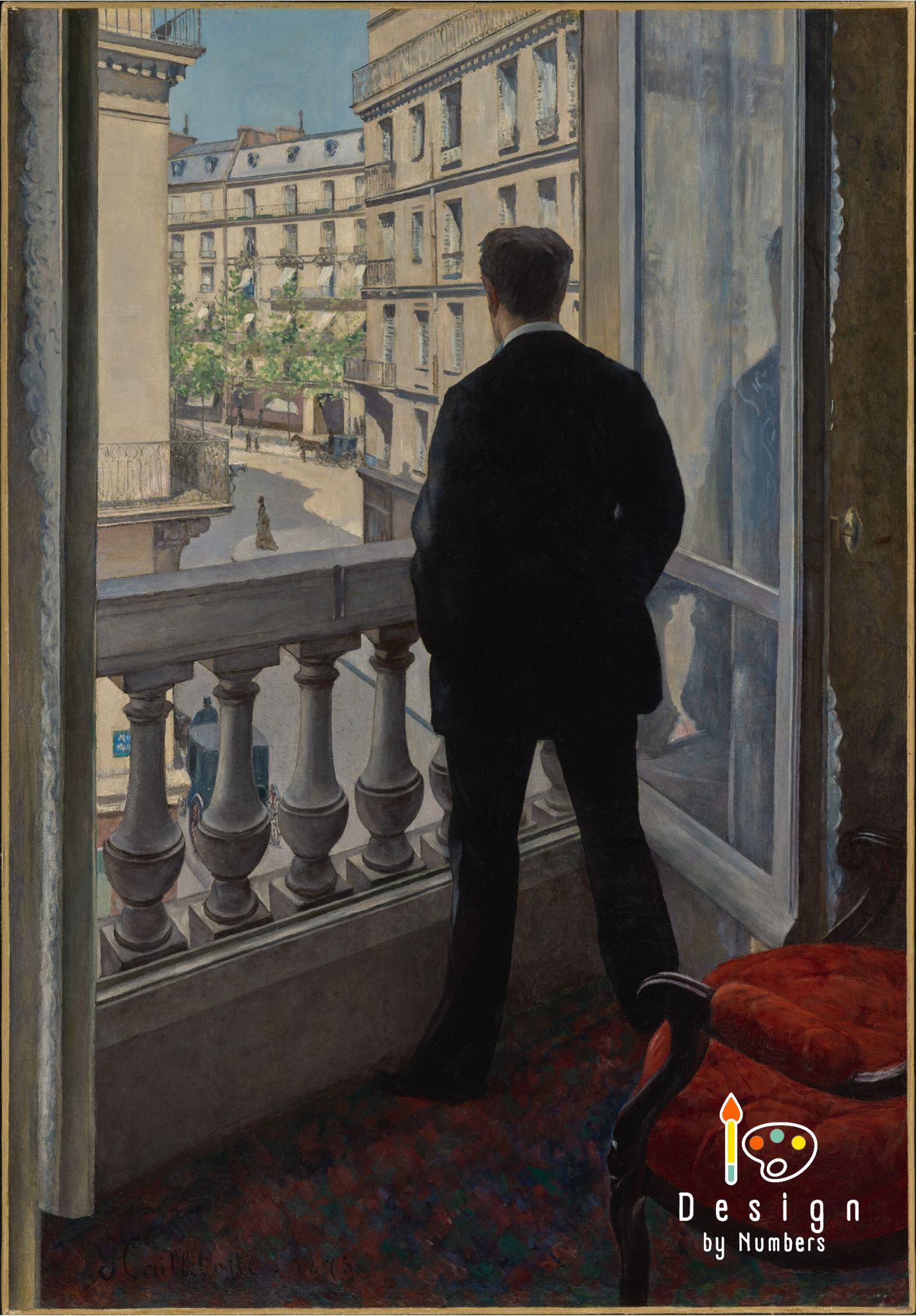 Young Man at His Window- Gustave Caillebotte- Paint by Numbers